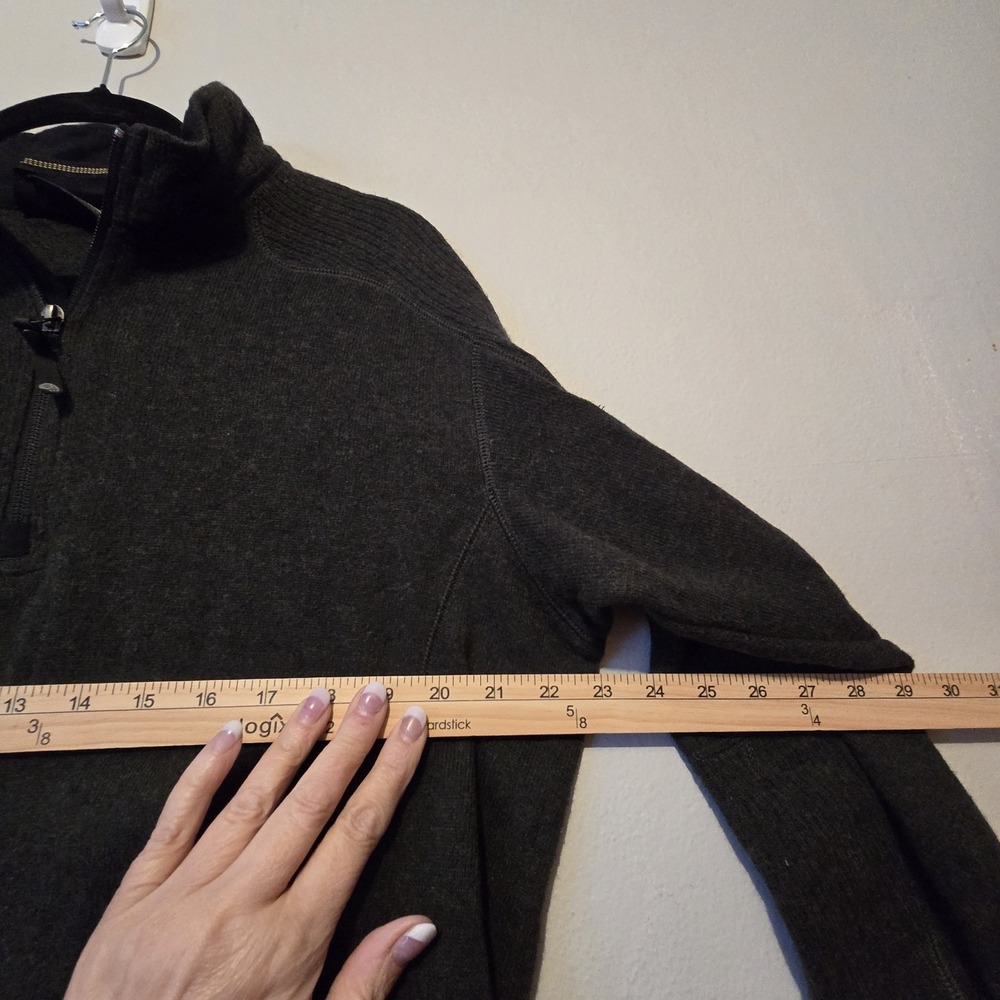Mountain Hardwear Wool Blend Pullover Sweater Men LG Heather Black Zip Outdoor - Picture 8 of 11